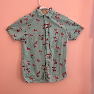 Collared Flamingo Hawaiian Shirt